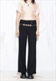 VINTAGE Y2K OFFICE SIREN FLARE TROUSERS IN BLACK