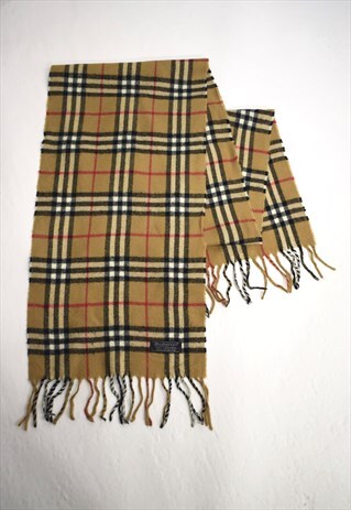 VINTAGE 90S BURBERRY BEIGE NOVA CHECK SCARF