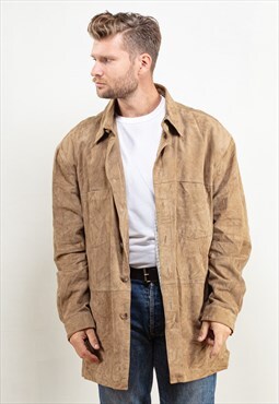 Vintage 90's Suede Jacket in Brown 