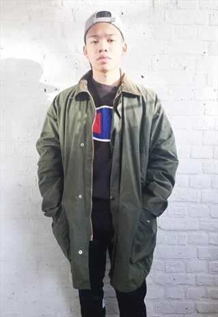 VINTAGE 90'S MENS HUNTER/WAX CORDUROY COLLAR OVERCOAT/PARKA