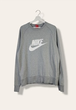 Vintage Nike Sweatshirt Classic bog logo in Grey L