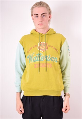 BEST COMPANY MENS VINTAGE HOODIE JUMPER SMALL GREEN 90S