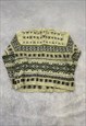 VINTAGE KNITTED CARDIGAN ABSTRACT PATTERNED KNIT SWEATER