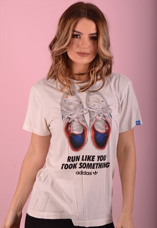 WHITE ADIDAS T-SHIRT GBT4459