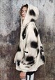 TIE-DYE FLEECE JACKET FAUX FUR BOMBER HEART EMO JACKET CREAM