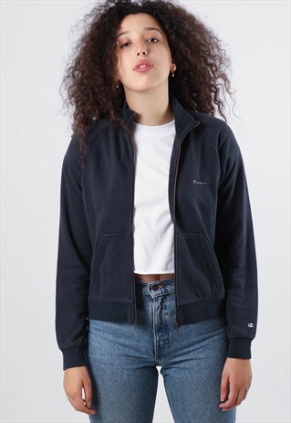 VINTAGE CHAMPION PRINT SPELL OUT ZIPPED SWEATSHIRT