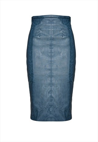 FAUX LEATHER HIGH WAIST PENCIL SKIRT