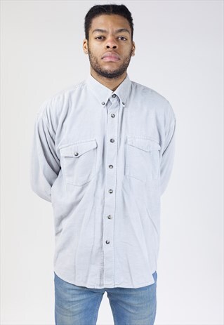 VINTAGE 90S GREY CORD SHIRT