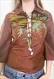 VINTAGE Y2K BROWN CLASS BY CAVALLI BLOUSE 