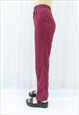 90S VINTAGE RED BURGUNDY TROUSERS (SIZE S)