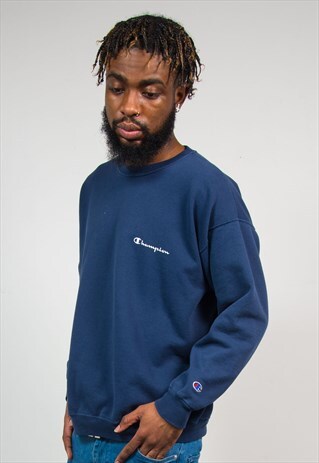 VINTAGE CHAMPION USA NAVY BLUE SWEATSHIRT