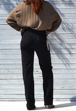 90s new stock Americano high waist black jeans.