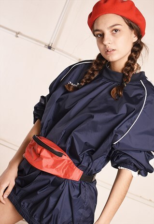 90'S RETRO OVERSIZED JAKO THIN SHELL NAVY OUTWEAR JACKET