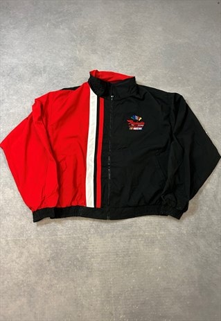 VINTAGE NASCAR RACING BOMBER JACKET WITH EMBROIDERED LOGO