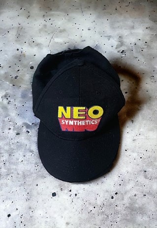 VINTAGE Y2K NEO SYNTHETICS EMBROIDERED SPELL OUT CAP 