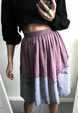 full Midi Lilac And Blue Skirt 