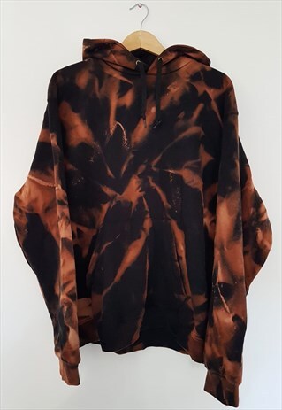 SPIRAL TIE DYE BLACK HOODIE