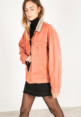 VINTAGE 80S LEVI'S CONTRAST COLLAR DENIM JACKET / R0957