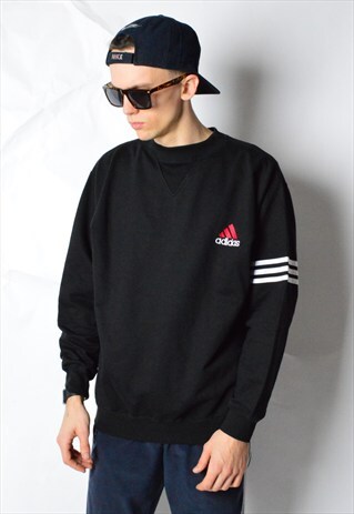 VINTAGE 90S BLACK MINIMALIST ADIDAS SWEATSHIRT