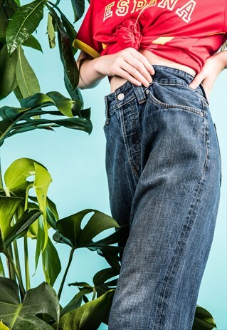 VINTAGE LEVI'S 512 BLUE PAINT MOM JEANS