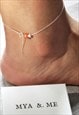 Ari 925 Sterling Silver Anklet in Coral