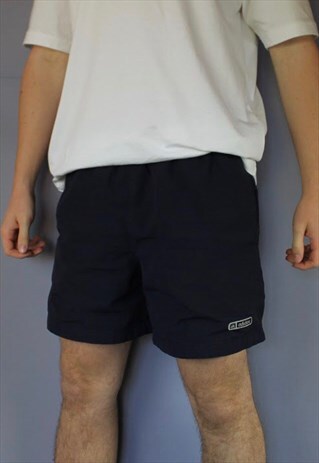 VINTAGE ADIDAS SHORTS IN NAVY WITH POCKETS, EMBROIDERED LOGO