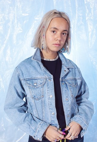VINTAGE GUESS JEANS BLUE SOFT DENIM JACKET