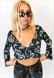 JUNGLECLUB 90'S BUTTERFLY PRINT TIE TOP