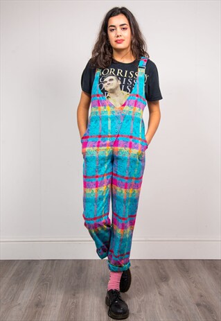 90'S VINTAGE FUNKY HIPPE PAISLEY PATTERN DUNGAREES JUMPSUIT