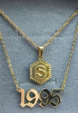 Personalised Birth Year Necklace - 18K Gold Plated Finish