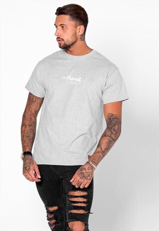 CENTRE LOGO GRAPHIC T-SHIRT - HEATHER GREY