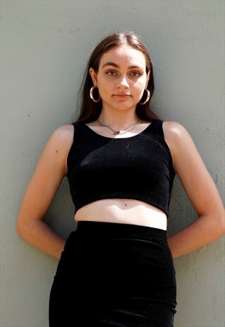 BLACK VELVET SPORTS BRA TOP