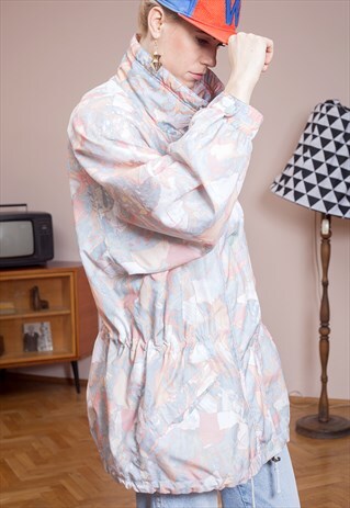 HIPSTER QUILTED ALL OVER PRINT PARKA JACKET FOM THE 80S.