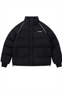 Y2K Puffer Jacket Winter Wear Top Black