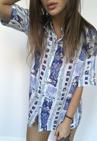 PATTERNED OVERSIZED RETRO VINTAGE UNISEX FESTIVAL SHIRT