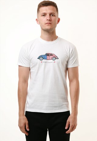 90S VINTAGE OLDSCHOOL TOUR AMERICA COTTON T-SHIRT 15501