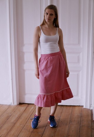 VINTAGE PINK MIDI SKIRT