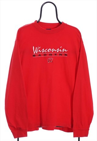 Vintage ProPlayer NCAA Wisconsin Badgers Red TShirt Mens