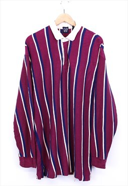 Vintage GAP Rugby Top Striped Collared Button Up Multicolour