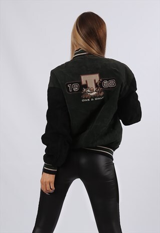 DISNEY SUEDE LEATHER VARSITY BOMBER JACKET TIGGER 10 S (KAF)