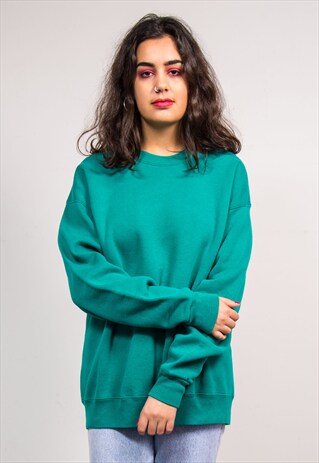 90'S VINTAGE BASIC TURQUOISE SWEATSHIRT
