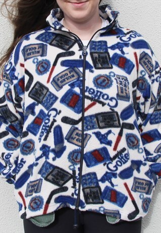VINTAGE CRAZY PATTERN FLEECE SIZE WOMEN'S S/M