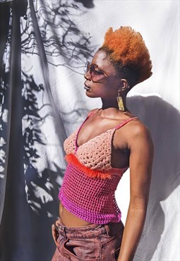 Barbs pink mixed fibre corset 