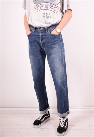 LEVI'S 501 MENS VINTAGE JEANS W33 L32 BLUE 90S