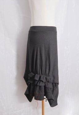 vintage COP COPINE Office Asymmetrical Ruffle Skirt