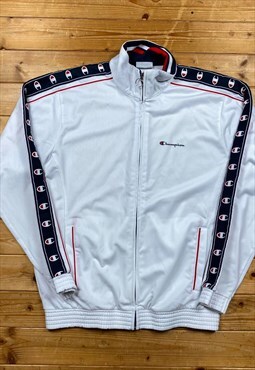 Vintage champion white taped tracksuit jacket small 
