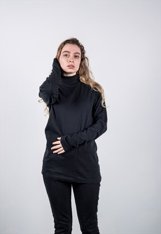 VINTAGE 1990S BLACK TURTLE NECK JUMPER