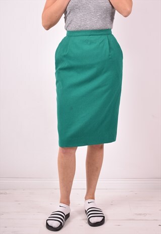 PENDLETON WOMENS VINTAGE SKIRT W26 GREEN 90S