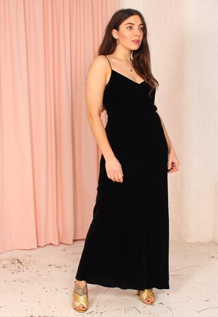 VINTAGE 90S PARTY DRESS IN BLACK VELVET