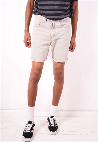 LEVI'S 505 MENS VINTAGE DENIM SHORTS W32 GREY 90S